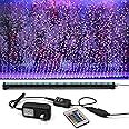 SZMiNiLED Submersible Aquarium Light:Fish Tank Light with Air Bubble Hole-RGB Color Changing Brightness Adjustable IP68 Waterproof Remote Control LED Light for Aquarium Fish Tank 12 inch