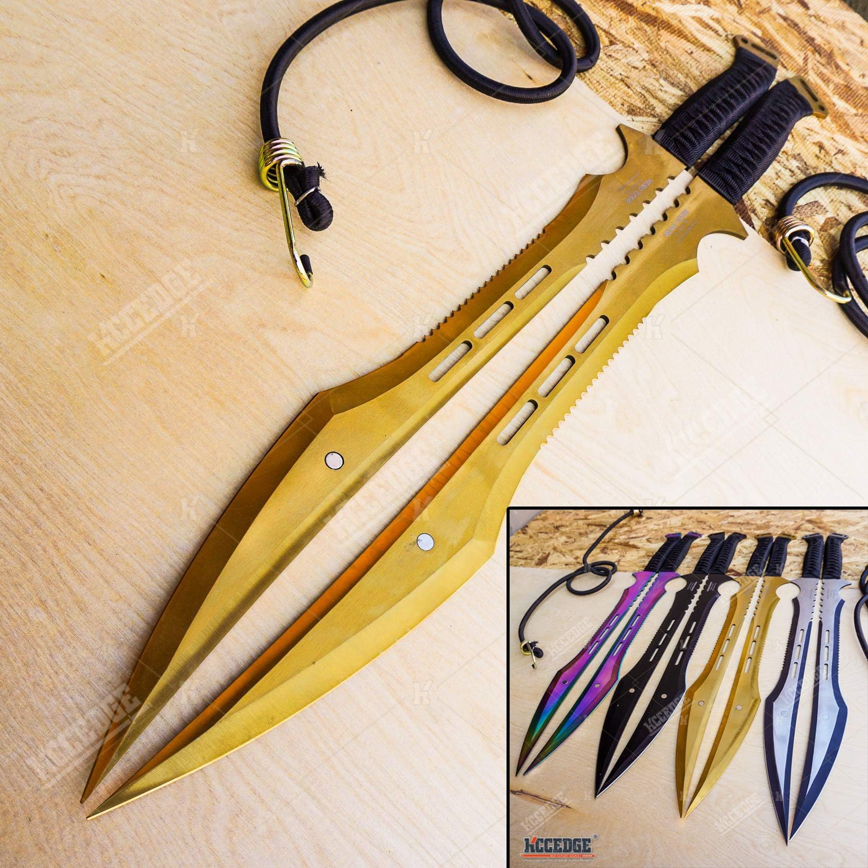 Tactical Knife Survival Knife Hunting Knife SET of 2 Full Tang Fixed Blade Knife Razor Sharp Edge Camping Accessories Camping Gear Survival Kit Survival Gear Tactical Gear 53484
