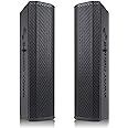 Sound Town Pair of Passive Wall-Mount Column Mini Line Array Speakers with 4 x 5” Woofers, Black for Live Event, Church, Conference, Lounge, CARPO-V5B