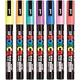 Uni Posca Paint Marker Pen, Fine Point, Set of 7 Natural Color (PC-3M 7C),Original Version