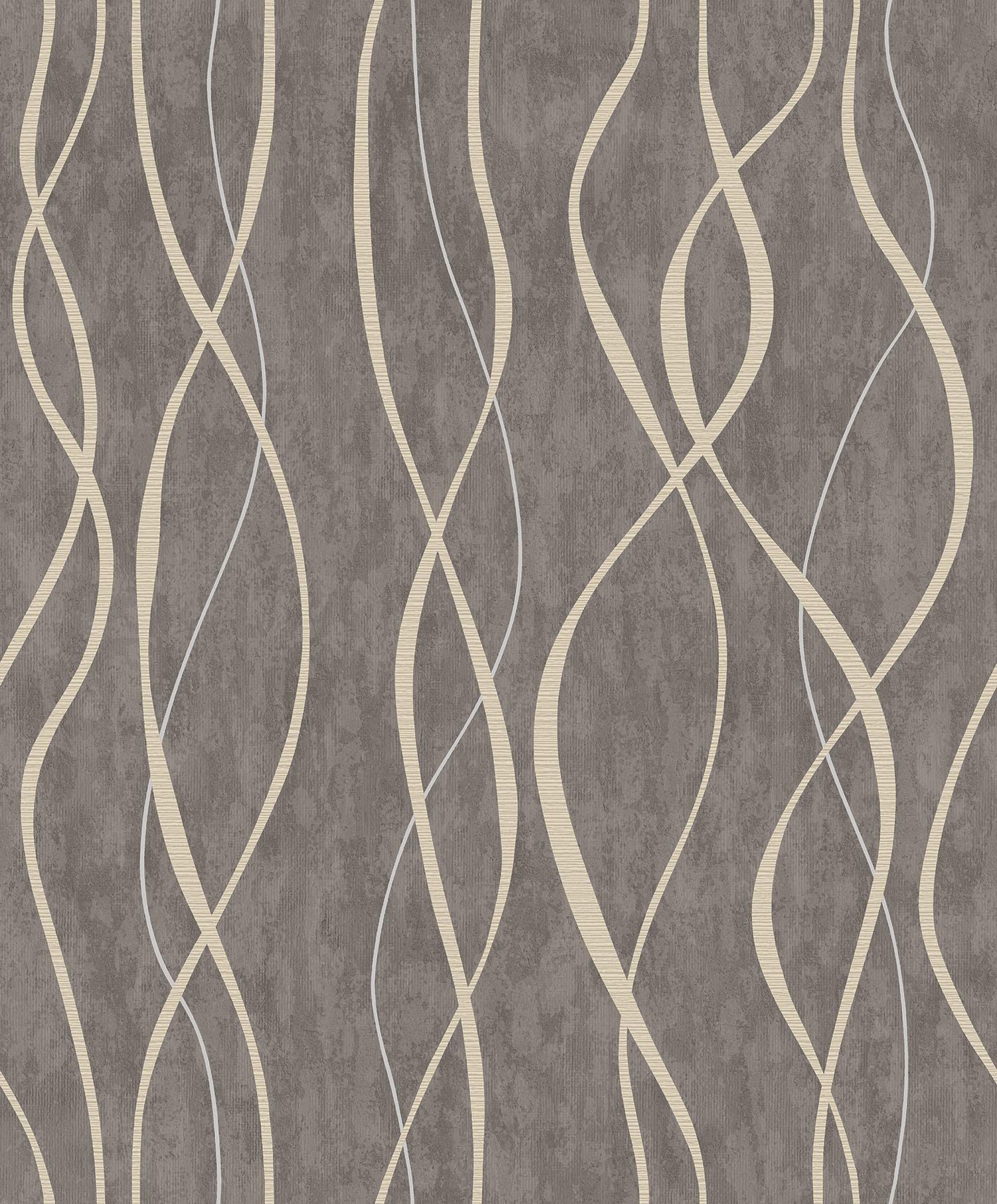 Galerie G67737 Special FX Glitter Ribbons Design Wallpaper, Grey/Taupe, 10m x 53cm