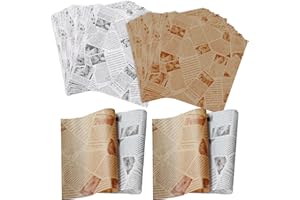 100 Sheet Esteopt Wax Paper for Food Grease Resistant, Newsprint Wax Paper Sheets,Deli Paper Sheets, Newsprint Sandwich Wrap 