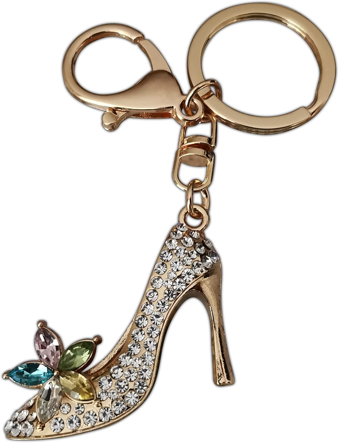 Eillwin High Heel Woman Shoes Keychain & Handbag Keyring fashion beautiful gift for her, White & Silver - Image 4