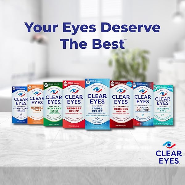 CLEAR EYES CONTACT LENS RELIEF EYE DROPS, 0.5 FL OZ, 3 PACK
