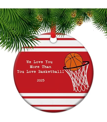 Boule De Noël Personnalisée Basket-ball - Gravure Prénom Et Année, Résine Peinte Main - 10 Cm, Cadeau Fan De Sport