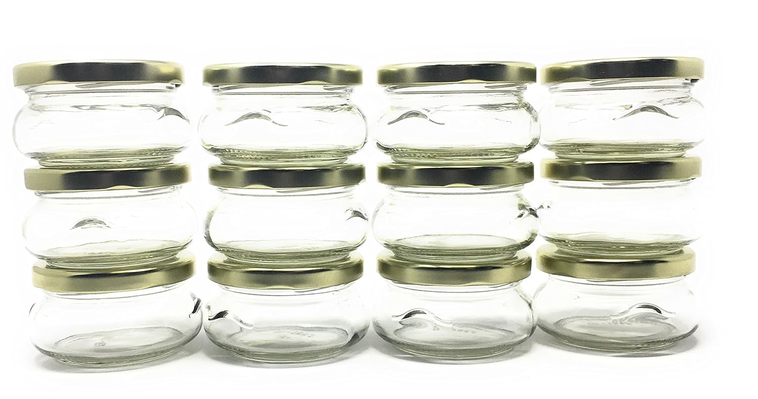 6 oz Glass Tureen Jar with Gold Metal Lid 12 pack by Packaging For You
