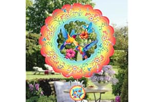 GOTOME Hummingbirds Metal Wind Spinners Hummingbird Gifts for Women/Men,12inch Hanging Wind Spinner for Outdoor&Indoor Decor Wind Kinetic Ornament for Yard Garden Decoration