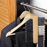 Winsome Tie Hanger Wooden 20 Chrome Bars Beech Wood Swivel Hook Wardrobe view 5