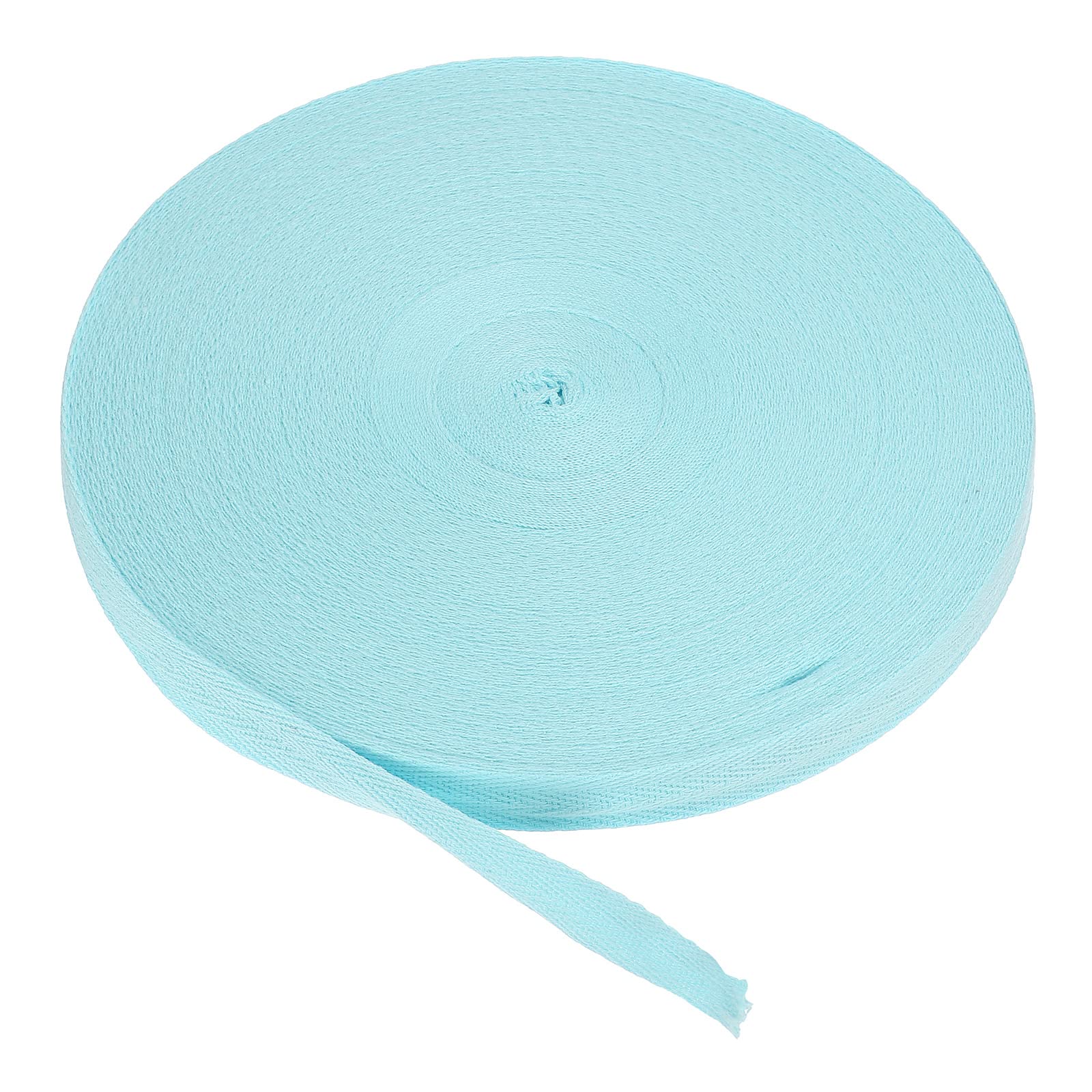 PATIKIL Cotton Twill Tape 15mm(5/8 Inch) 50 Yards Cotton Ribbon Bias Binding Tape Herringbone Webbing Trim for Sewing Gift Wrapping Craft DIY Light Blue