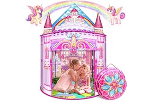 YAOOBEY Toys for Girls,Large Kids Tent Toddler Girl Toys,Foldable Tent for Kids with Carry Bag Indoor Playhouses,Princess Toys for 2 3 4 5 6 7 8 9 10 Year Old Girls Christmas Brithday Unicorns Gifts for Girls