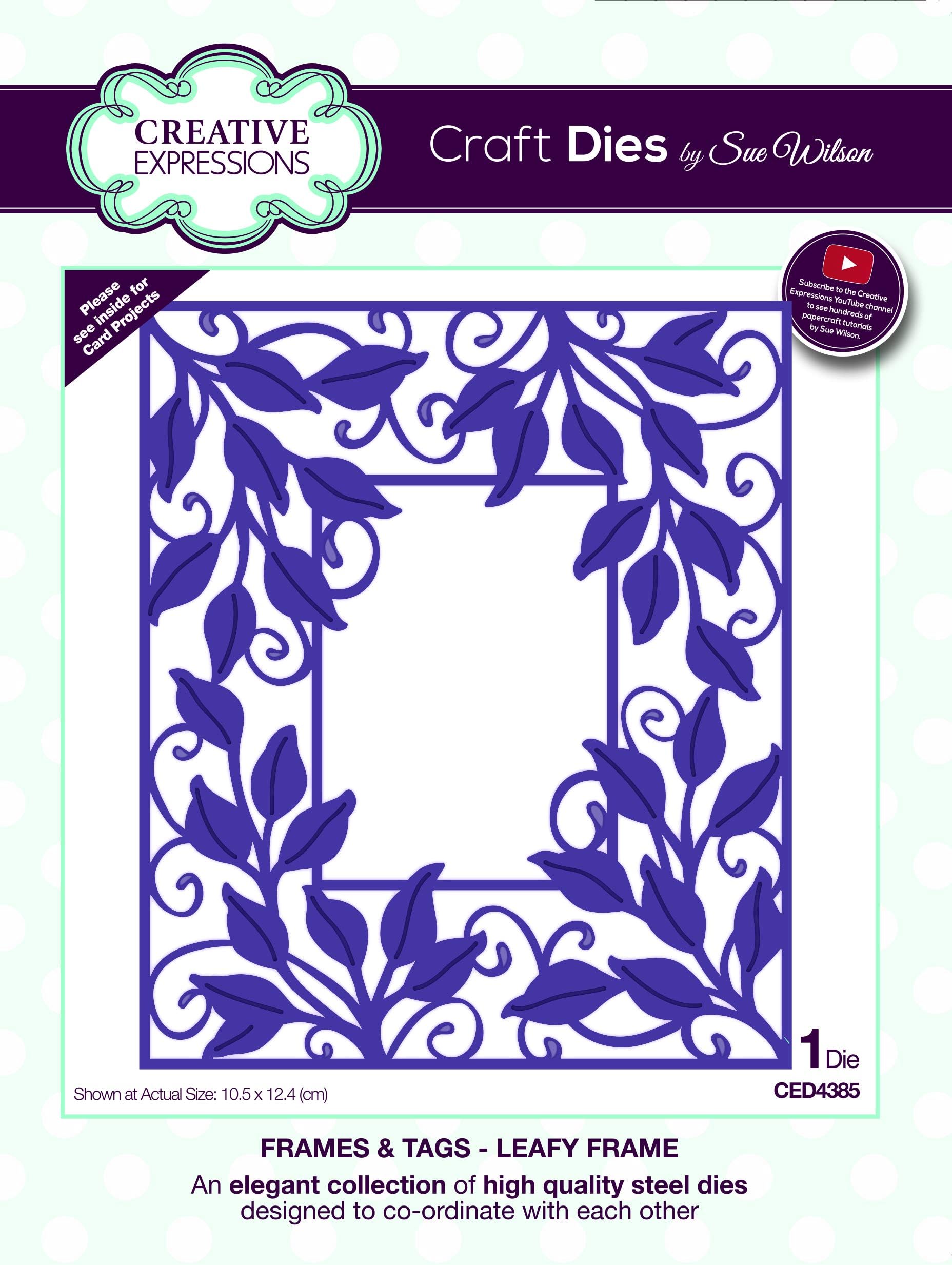 CREATIVE EXPRESSIONS 3PL Craft Dies FRME, Frames & Tags- Leafy Frame