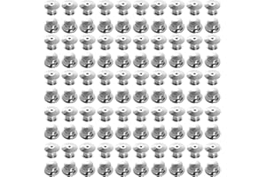 Genie Crafts Locking Pin Backs, Jewelry Making Supplies (Silver, 100-Pack)
