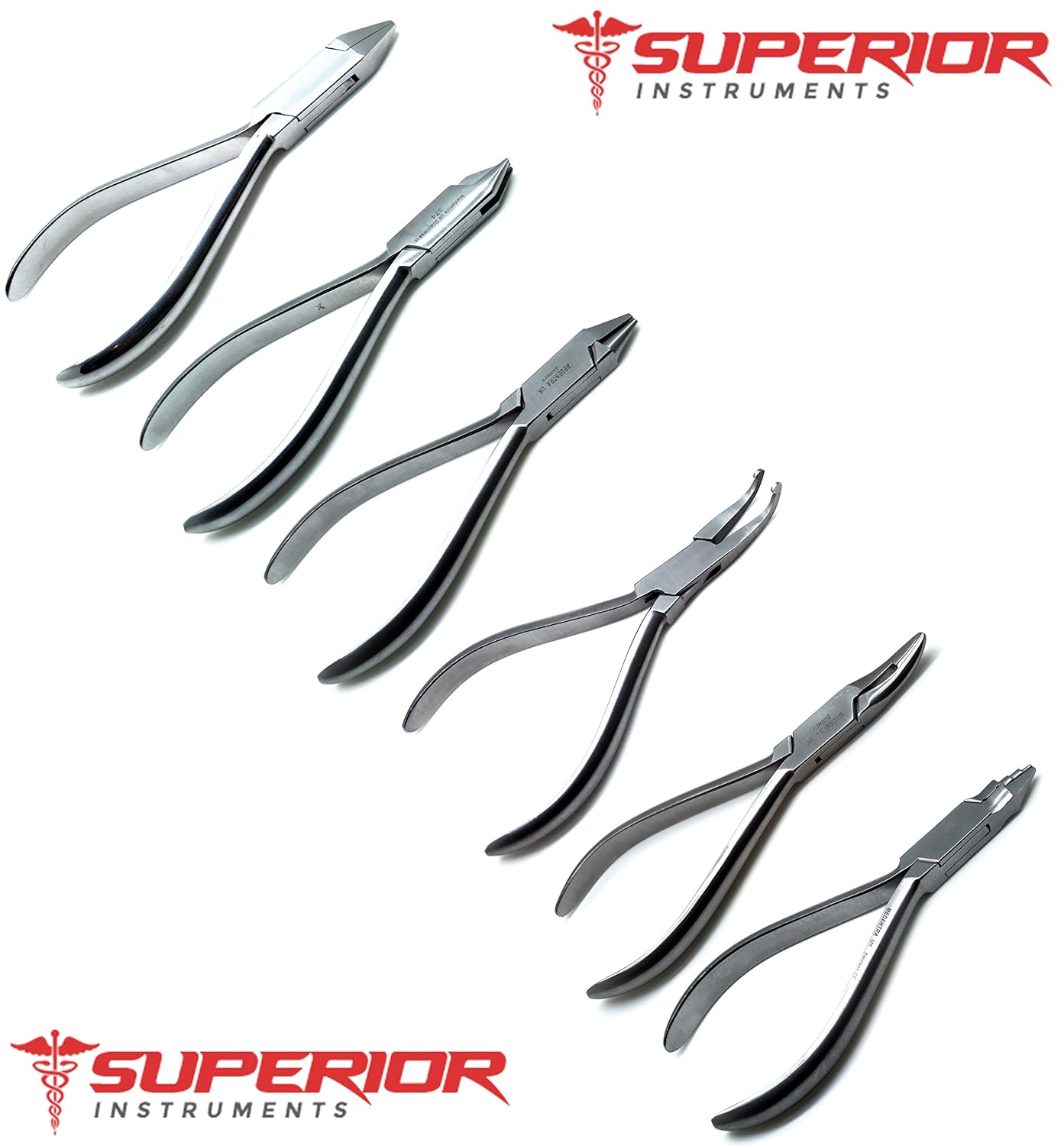 Dental Orthodontics Pliers Set of 6 Braces Wire Bending Stainless Steel Instruments