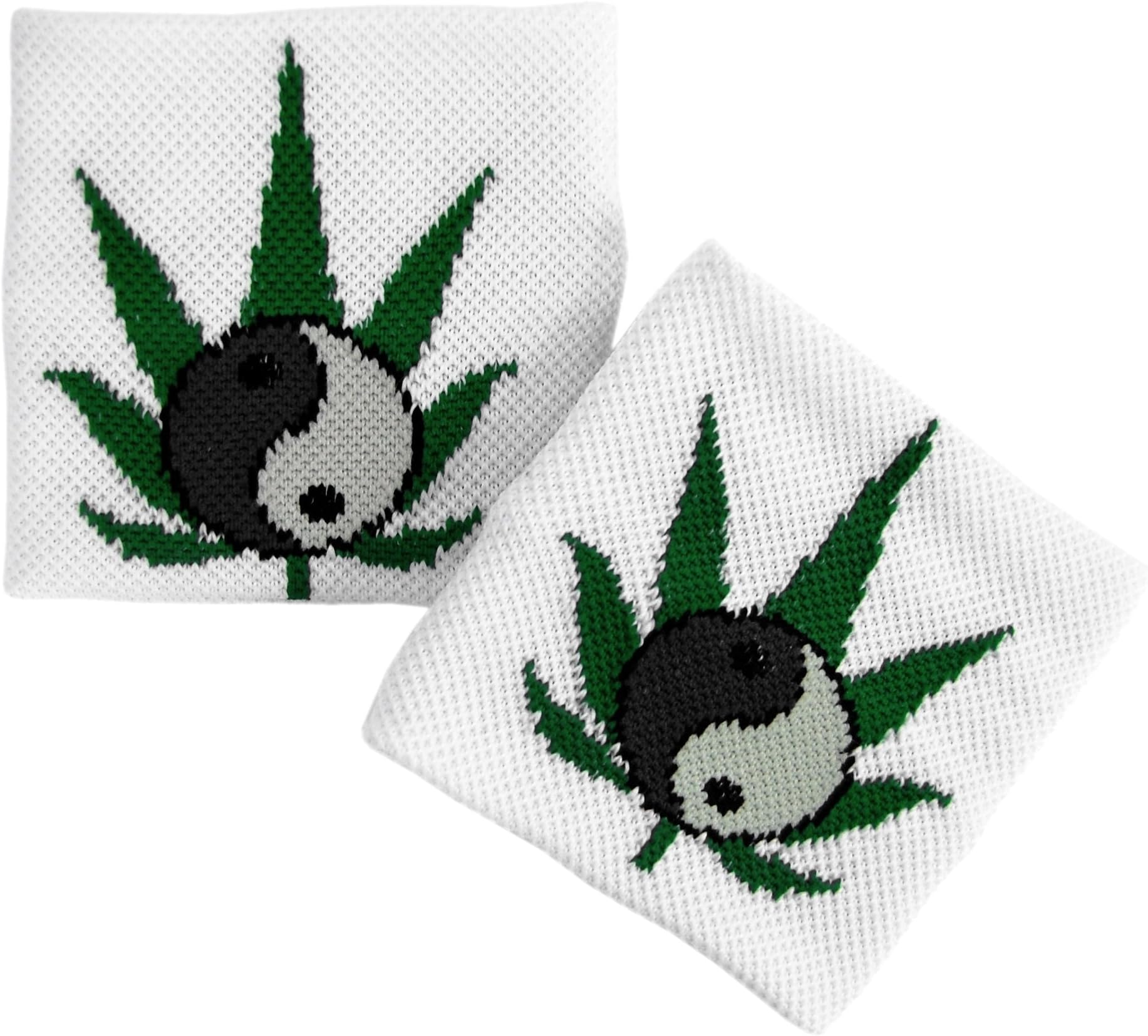 Sweatband White Yin Yang Weed