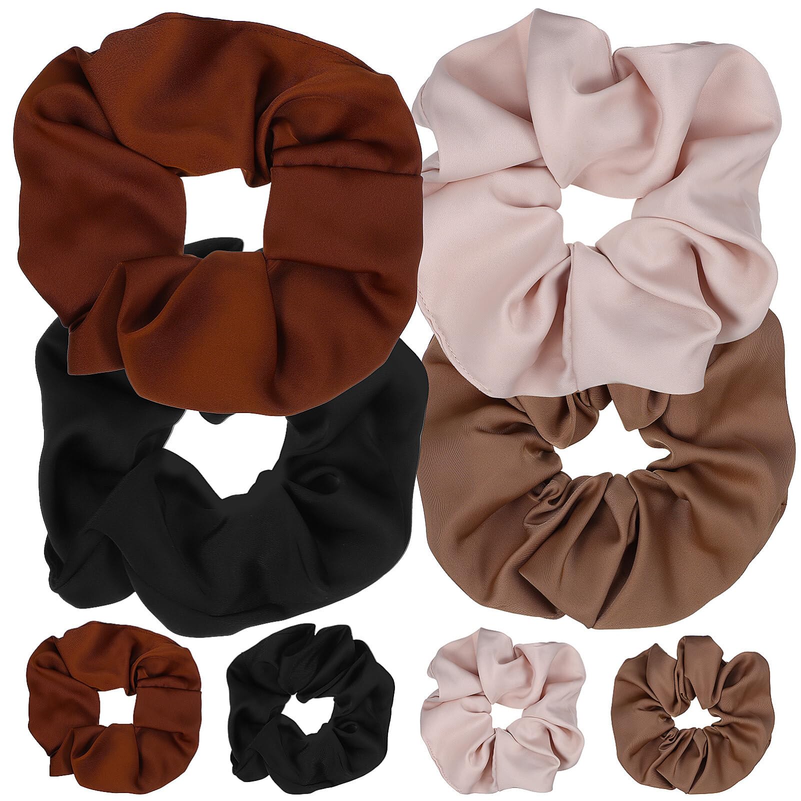 Hair Scrunchies for Women's Hair 8pcs Scrunchies Ties Satin Big for Womens No Hurt Your Big