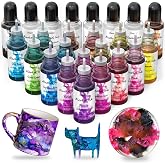 CHEAPART Alcohol Ink Set 24 Vibrant Colors(Each 0.35oz), Paint Resin Dye | Concentrated Fast Drying Pigment, Alcohol-Based Resin Ink for Epoxy Art Tumblers Coasters Acrylic Fluid Painting Crafts