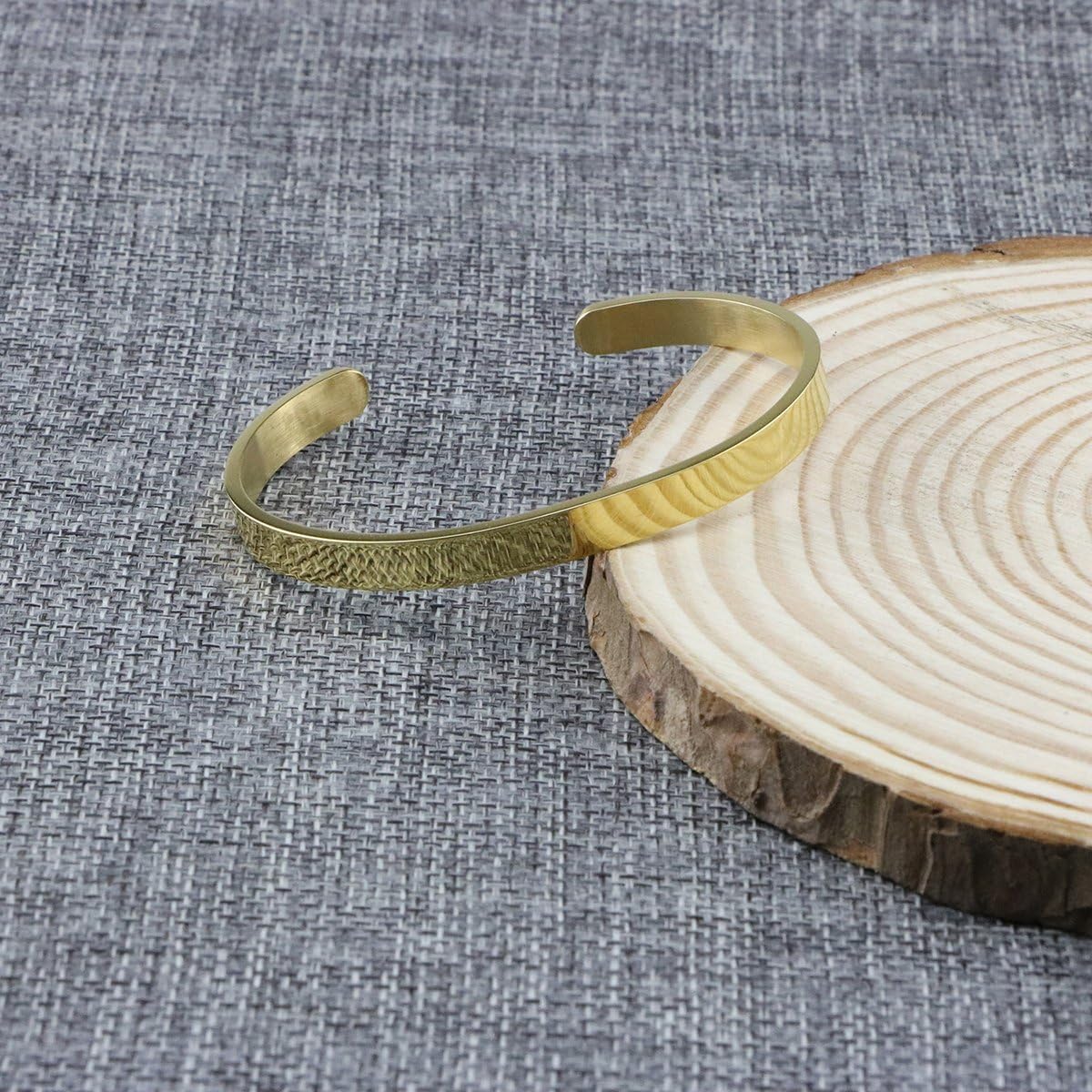 Blank Friendship Cuff Bracelet Stainless Steel Jewelry Minimalist Simple Open Bangle Gold: Clothing