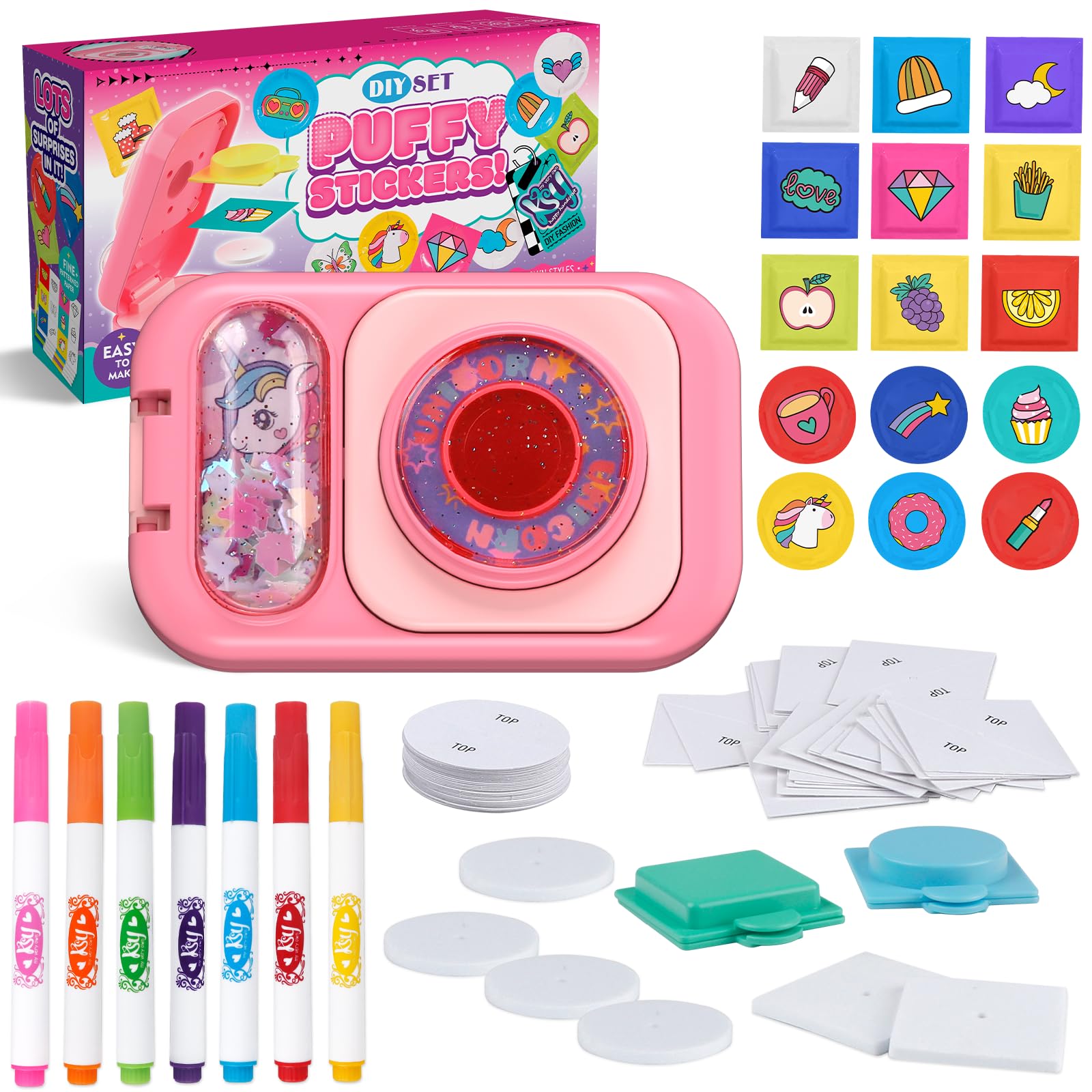 Photo 1 of Hewaurorion Sticker Maker Kit for Kids. Make Your Own 3D Puffy Stickers. DIY Arts and Crafts Kits Unicorn Pattern. Easter Birthday Gift for Girls & Boys Ages 6-10