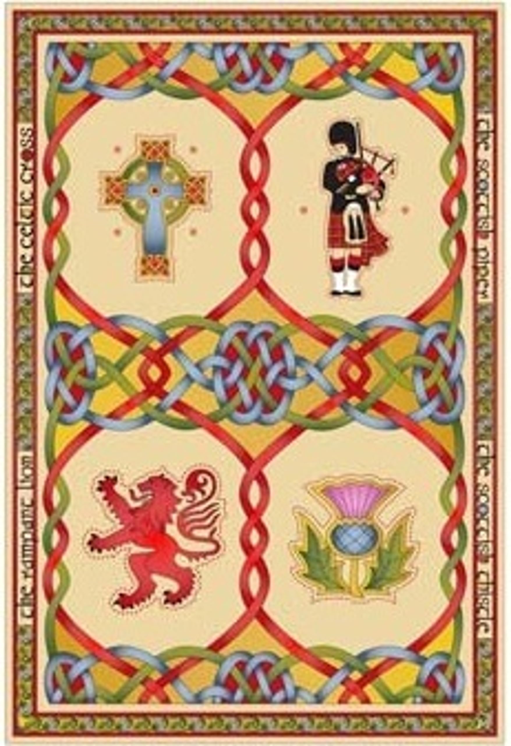Royal Tara Scottish 100% Cotton Tea Towel with Scotland Thistle Flower and Irish Celtic Knots Design | Irish Home Housewarming Gifts Souvenirs Accessories Kitchen