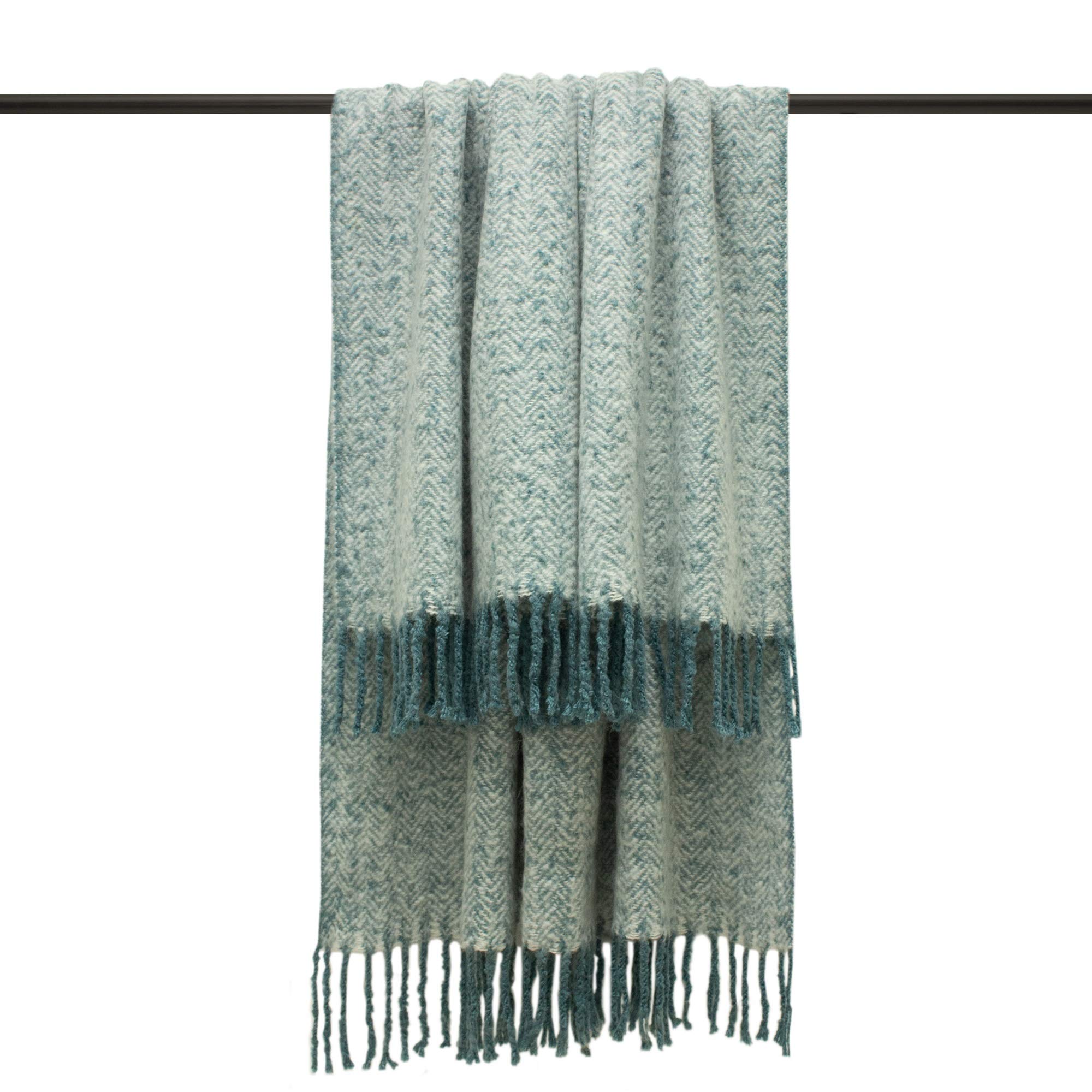 Furn Weaver Herringbone Throw-Acrylic-Teal-130cm x 180cm, Acrylic, Teal, 130cm x 180cm (51" x 71" inches)