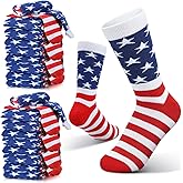 Zhanmai 24 Pairs USA Flag Socks 4th of July Accessories for Men Women Stars Stripes Sock for Patriotic Freedom Memorial Veteran Gifts(Classic)