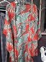 SweatyRocks Women's Flowy Kimono Cardigan – Open Front Maxi Dress Beach Cover Up With Leaf Print