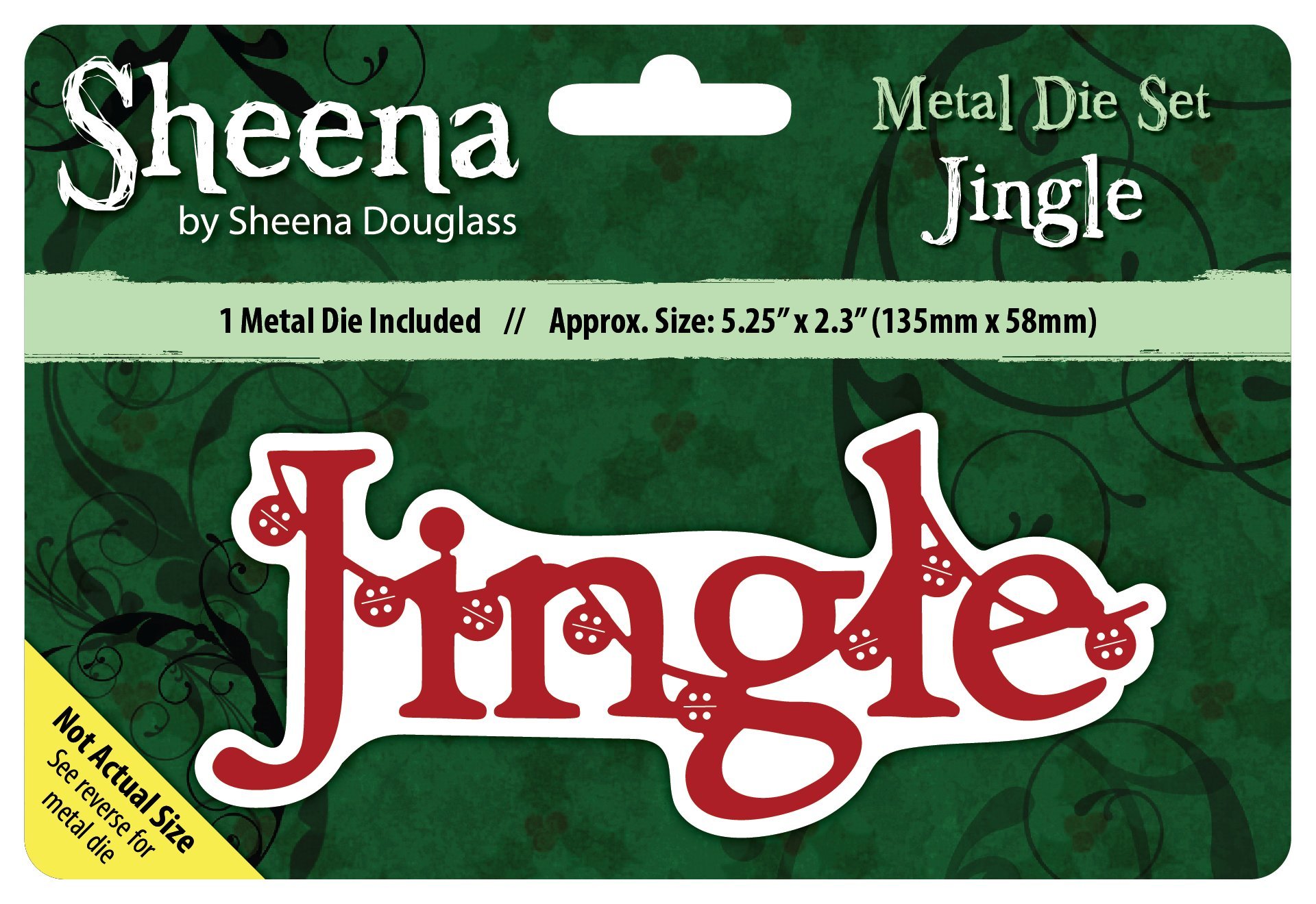 Sheena Douglass Christmas Sentiment Die-Jingle, Metal, Silver, 17.1 x 12 x 0.3 cm