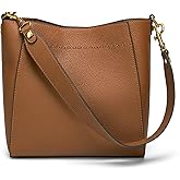 DORIS&JACKY Genuine Leather Bucket Hobo Bag for Women Designer Shoulder Purse and Satchel Tote with Detachable Wide Strap