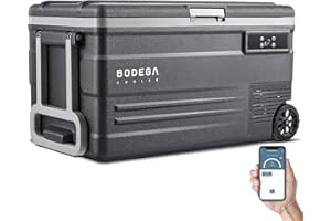 BODEGA BODEGACOOLER 12 Volt Car Refrigerator,80 Quarts Portable Fridge,75L RV Freezer Single Zone,with APP Control,-4℉-68℉ Car Cooler,12/24V DC & 100-240V AC for Travel, Camping,Outdoor,Truck,SUV