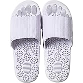 V-shine Acupressure Reflexology Slippers for Arch Pain Relief, Shiatsu Massage on Foot Acupoints - Non-Slip Shoes for Bath/Shower (Light Purple, 6.5-7)