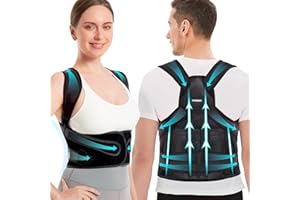VICORRECT Posture Corrector Support Back Brace: Adjustable Body Posture Brace for Men and Women (Black, Medium)