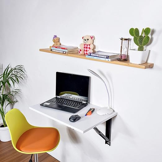 QARA Modern Folding Wall Mounted Study Table (60 cm x 40cm)White