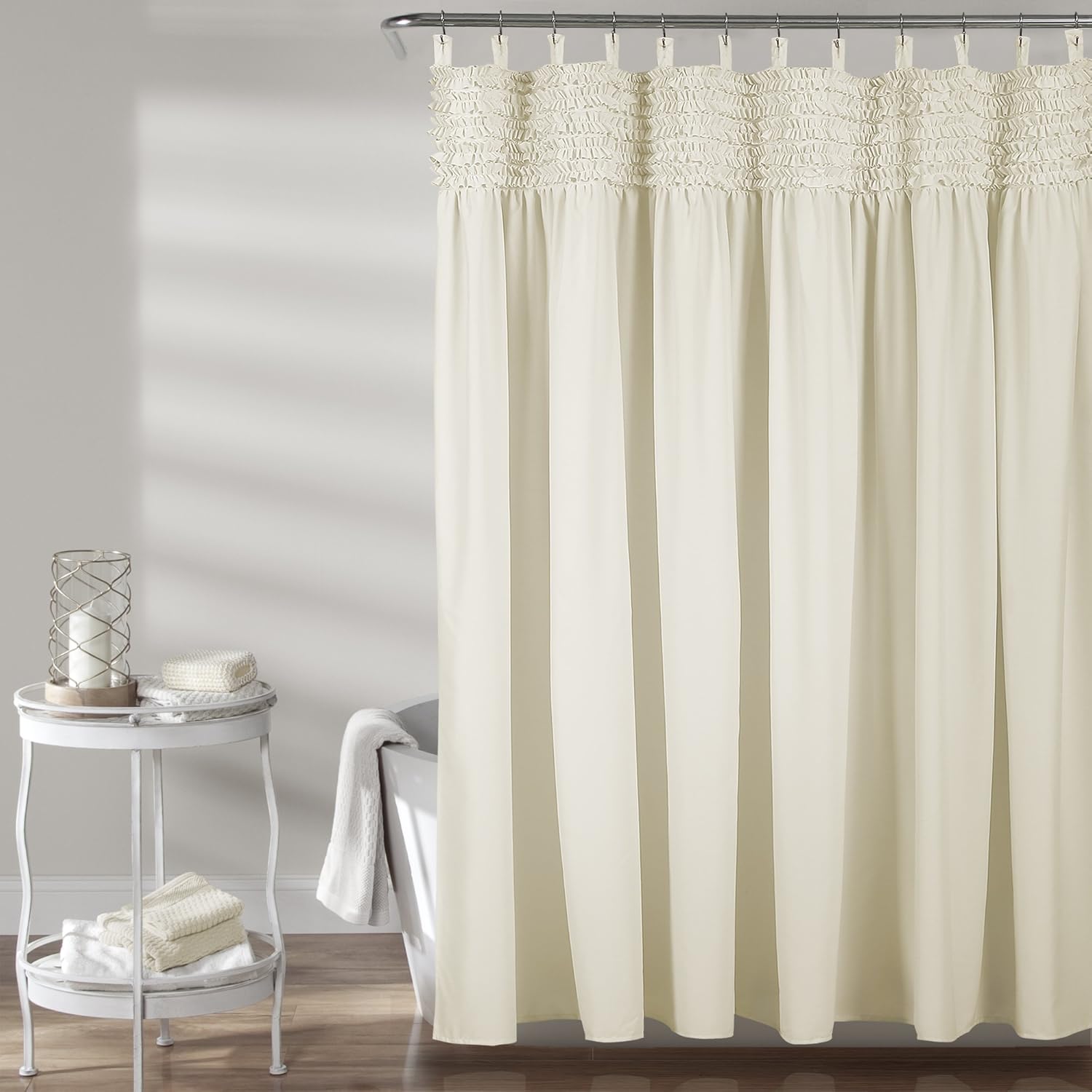 Amazon Com Lush Decor Lydia Ruffle Shower Curtain 72 X 72