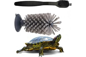 HOMEDY CRAFTS Turtle Shell Cleaning Suction Brush Tank, Turtle Scratcher for Tank Shell Cleaner with Suction Cup and Handheld Back Scratcher Remove Mud Dirt, Tortoise Habitat Accessories (Gray)