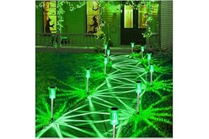 Gorrzai Halloween Solar Lights Outdoor 10 Pack Solar Pathway Lights Outdoor Halloween Decorations Waterproof Yard Lighting for Driveway Garden Walkway Path Landscape Lawn