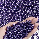 XIANNVXI Purple Pearl Beads for Jewelry Making 500Pcs 8mm Purple Round Bead with Hole for Crafs Pearl Beads for Bracelets Necklace Making
