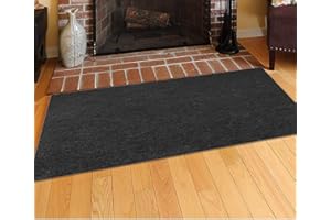 TIRIFER Fire Resistant Fireplace Hearth Rug, Rectangular Hearth Pad Polyester Trim Non Slip Mat Protects Floors Patio from Sparks Embers(48'' x 30'')
