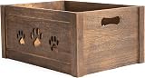 Green Leaves Paw Shaped Wooden Crate Small Brown Gift Hamper Storage view 2