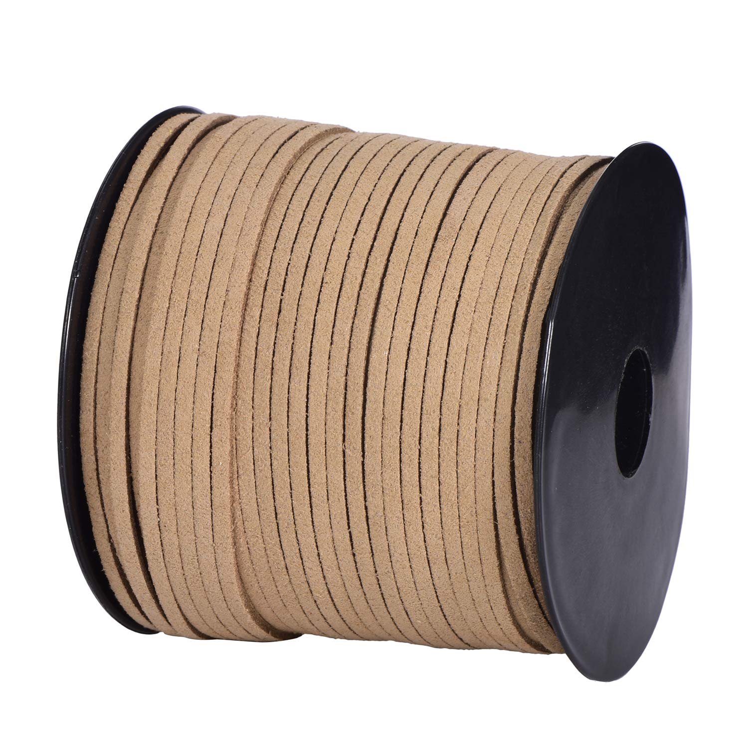 DonDon Velour Ribbon 0.12 inch (3 mm) DIY - 98.43 yd (90 m) roll - Light Brown