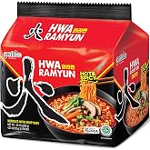 PALDO FUN &amp; YUM Hwa Instant Ramyun, Authentic Korean Imported, Spicy Soup Ramen, Quick &amp; Easy to Cook Noodles, Family Size 4/5-Pack