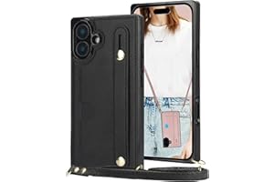 CCSmall for Apple iPhone 16 Case Crossbody with Card Slot Holder for Women, Removable Adjustable Shoulder Strap Lanyard with 