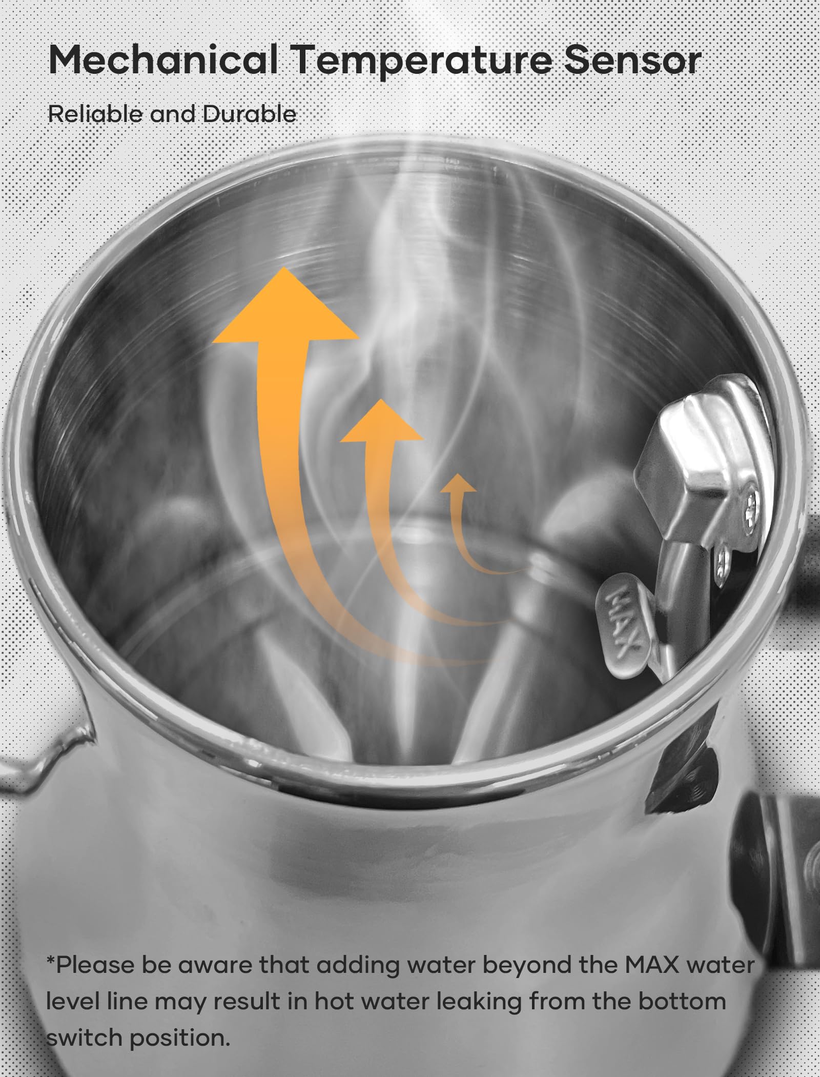 Gooseneck Electric Kettle, Offacy Gooseneck Kettle with 100% Food Grade 304 Stainless Steel, Pour Over Kettle & Coffee Kettle, Tea Kettle 1200 Watt Quick Heating, 0.9L, Siver - Image 7