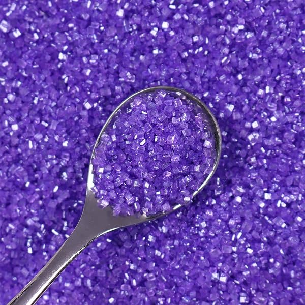 PURPLE SANDING SUGAR FOR BAKING, EDIBLE SPARKLING SUGAR SPRINKLES COARSE SUGAR CRYSTALS FOR CAKE DECORATION COOKIE CUPCAKE TOPPER ICE CREAM TOPPING SUPPLIES 150G/5.3OZ