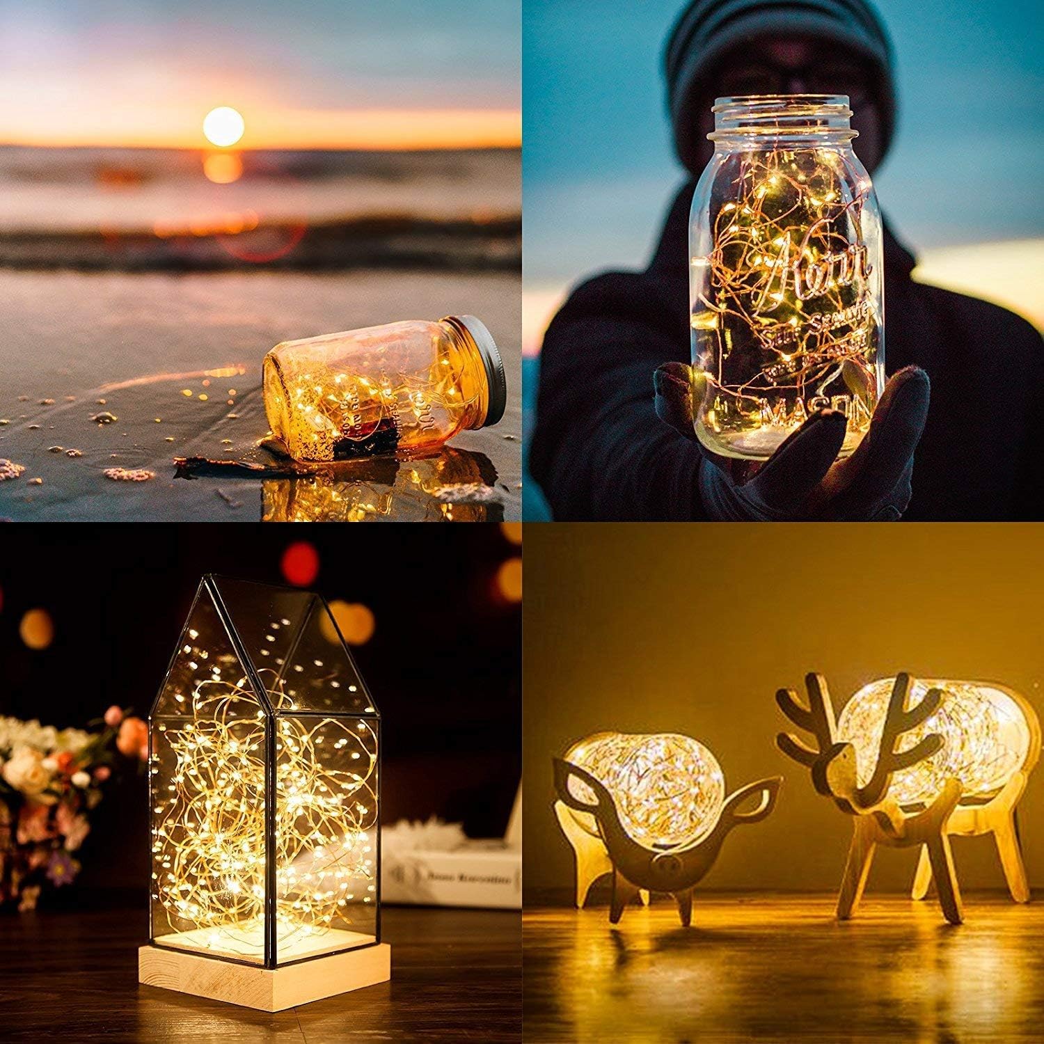Makion Led Fairy Lights 100 LEDs 8 Modes with Remote & Timmer Decorative Fairy Battery Powered String Lights - Image 5