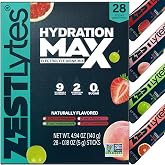 28 Sticks Salty Fruit Sugar Free Electrolyte Hydration Packets High Sodium | Low Calorie Electrolyte Powder Drink Mix, Liquid Daily IV Flavors Salty Grapefruit, Peach, Green Grape, Strawberry