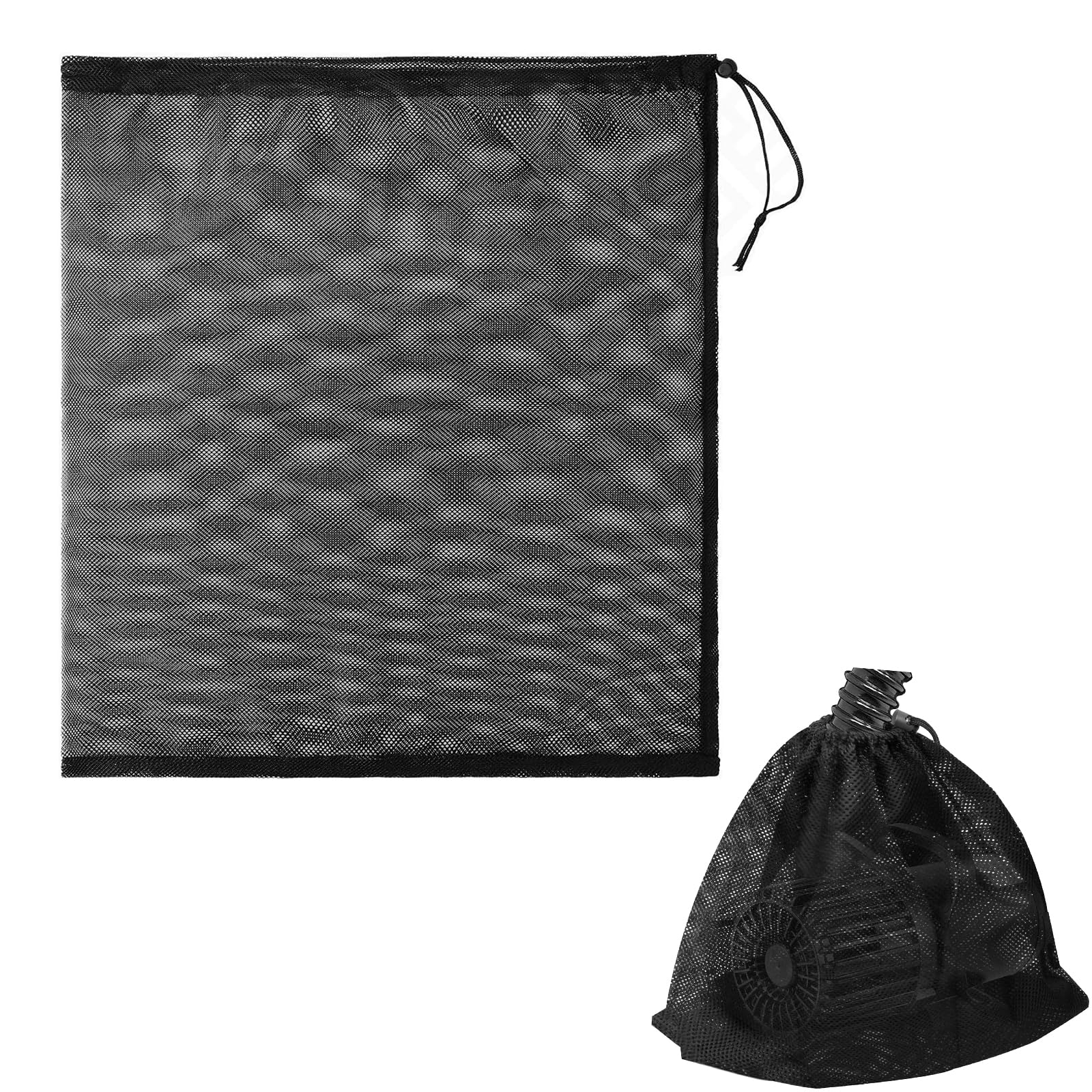 LICQIC Water Pump Bag, Pond Filter Mesh, Water Filter Net Cover with Drawstring, 1 Pcs 47 x 47 cm, Black