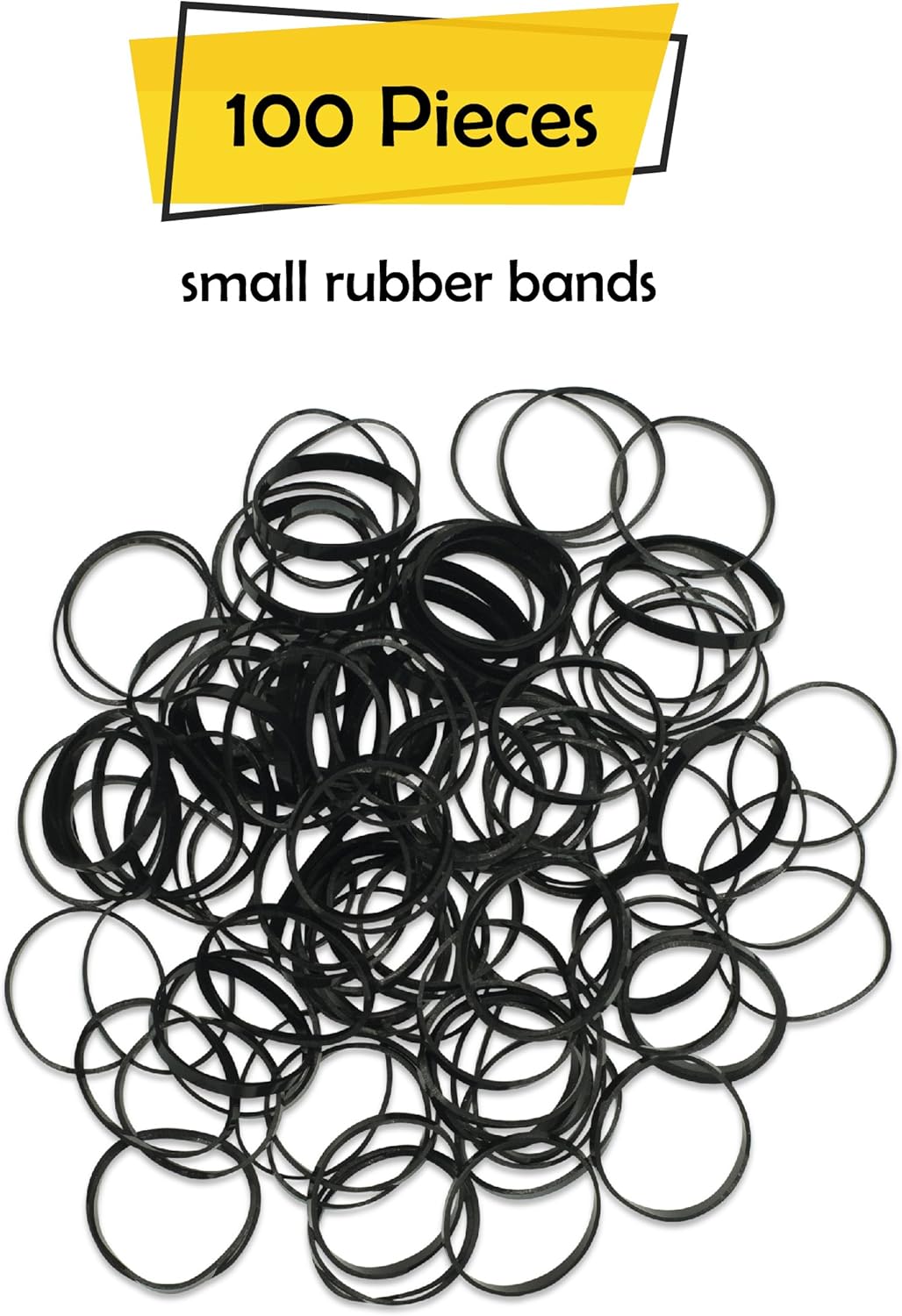 GUMI Reusable Extra Strong Hold Hair Elastics Small-100 Count Black, 1 count (Pack of 100) - Image 3