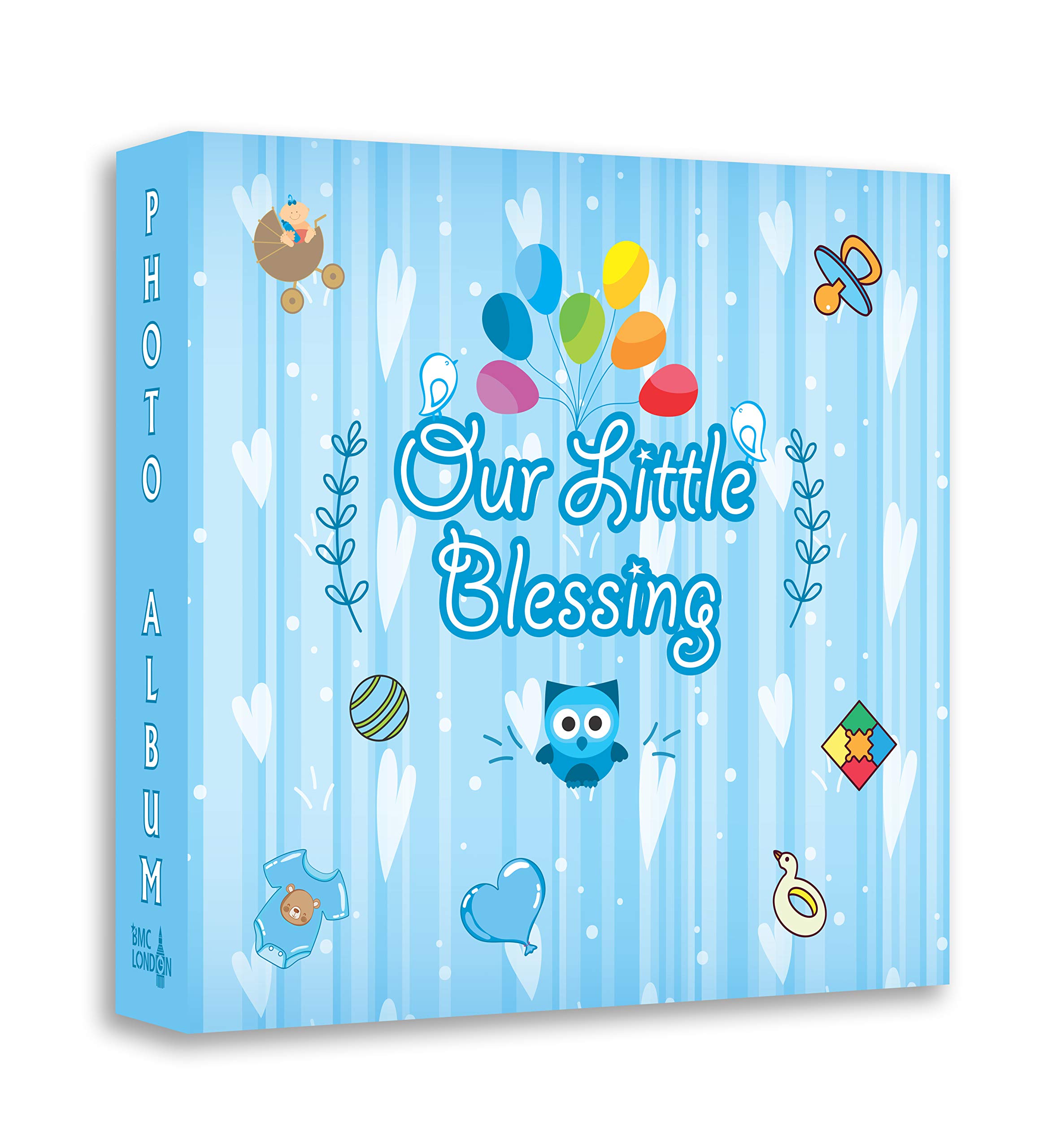 BMC LONDON Photo Album for New Baby Girl Design Holds 208 Photo's 4x6 Memo Photo Album (BABY BOY)