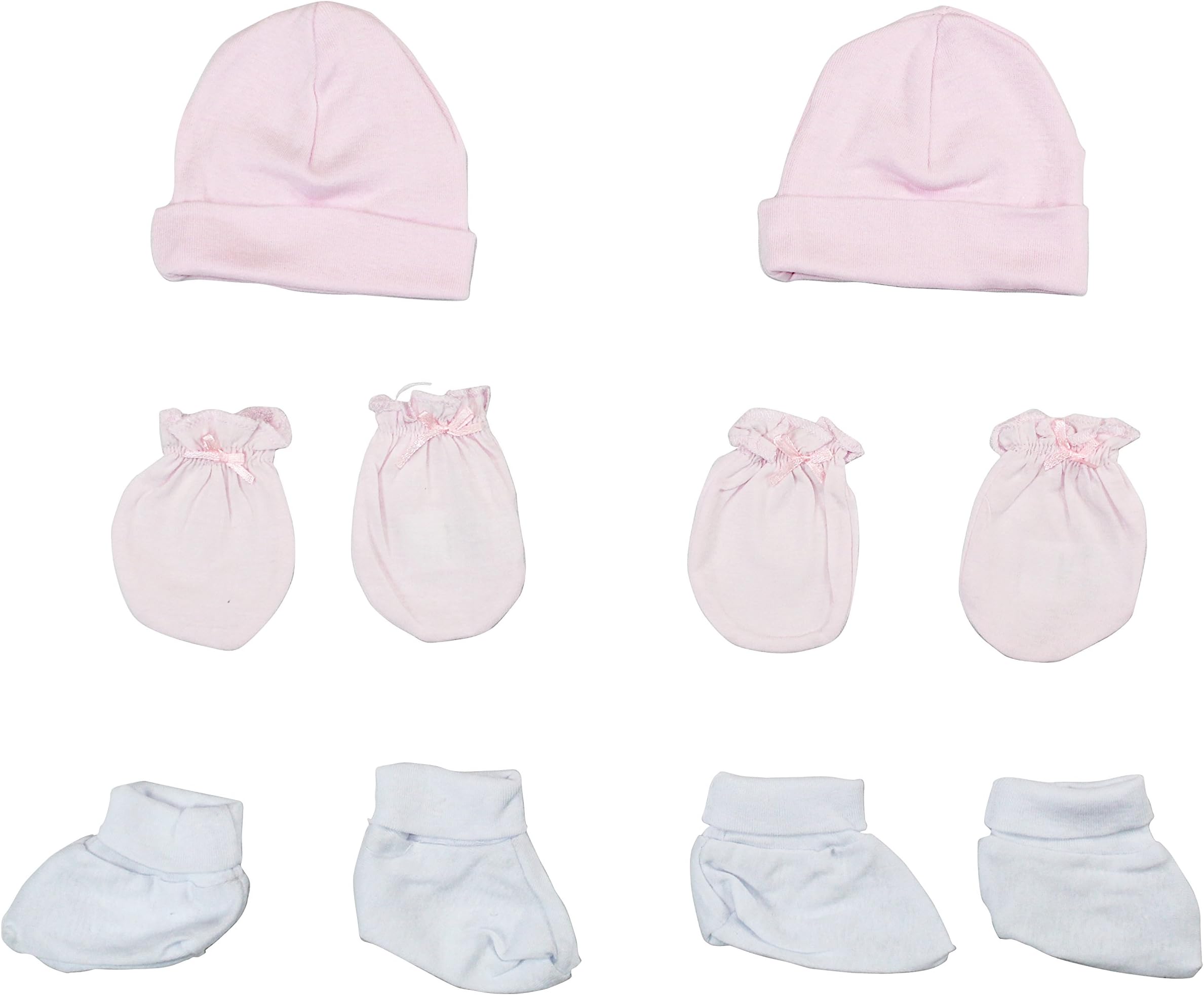 Bambini Girls' Cap, Booties and Mittens 6 Piece Layette Set