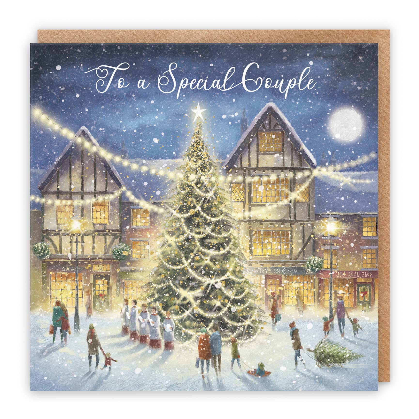 Hunts England - Special Couple Christmas Card - 'Christmas Eve' - To A Special Couple - Milo's Gallery Collection - Christmas Wording Inside - Xmas Card For Couples